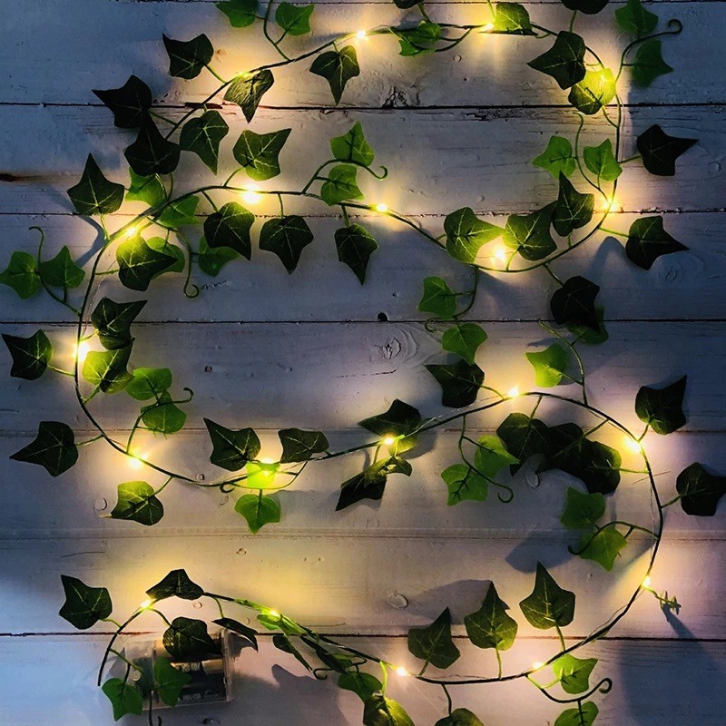 2M 20 LED Ivy Leaf String Lights Vine Garland Wreath Hanging Fairy Night Lamp