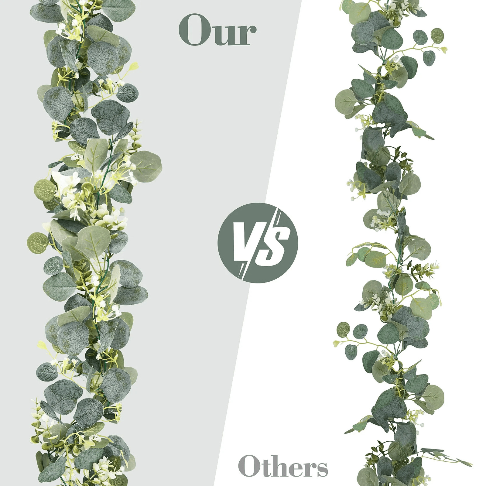 Artificial Eucalyptus Garland – Fake Greenery Vines with Realistic Leaves