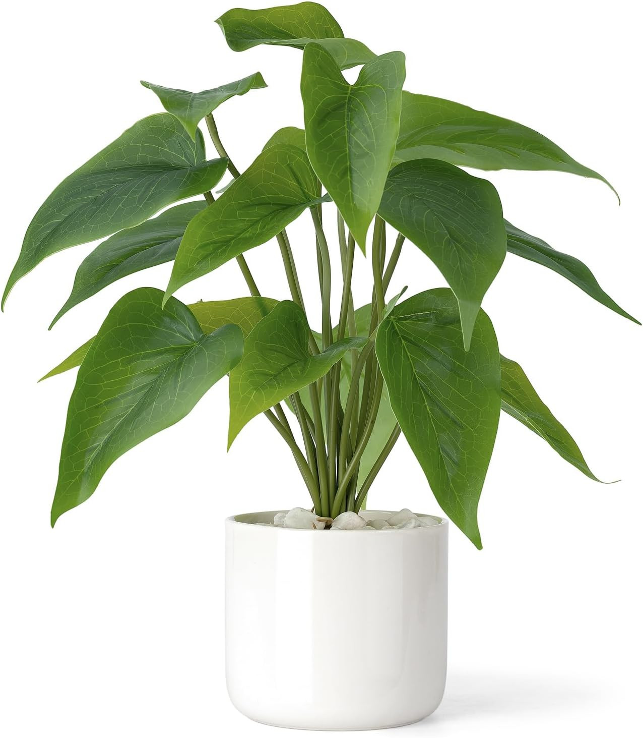 Fake Plants in Ceramic Pot, 11″ Potted Artificial Plants for Home Decor Indoor F