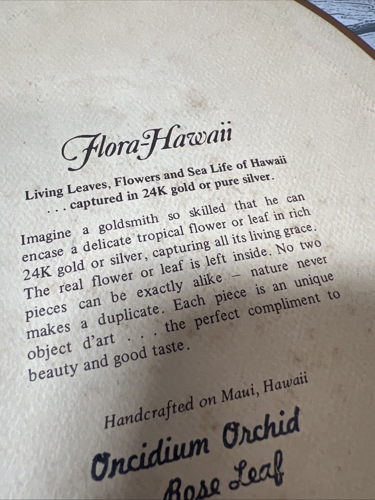 Flora Hawaii 24K Gold Encased Orchid Fern Art Dome Glass WoodFrame VTG Pair