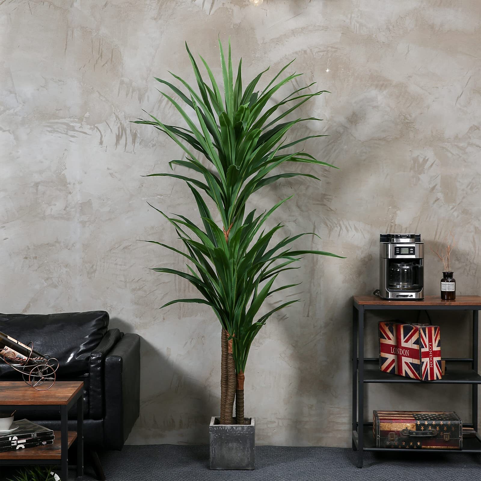 FLOWORLD Dracaena Silk Plant Corn Stalk 6ft Tall Faux Plants Indoor Large Fake P