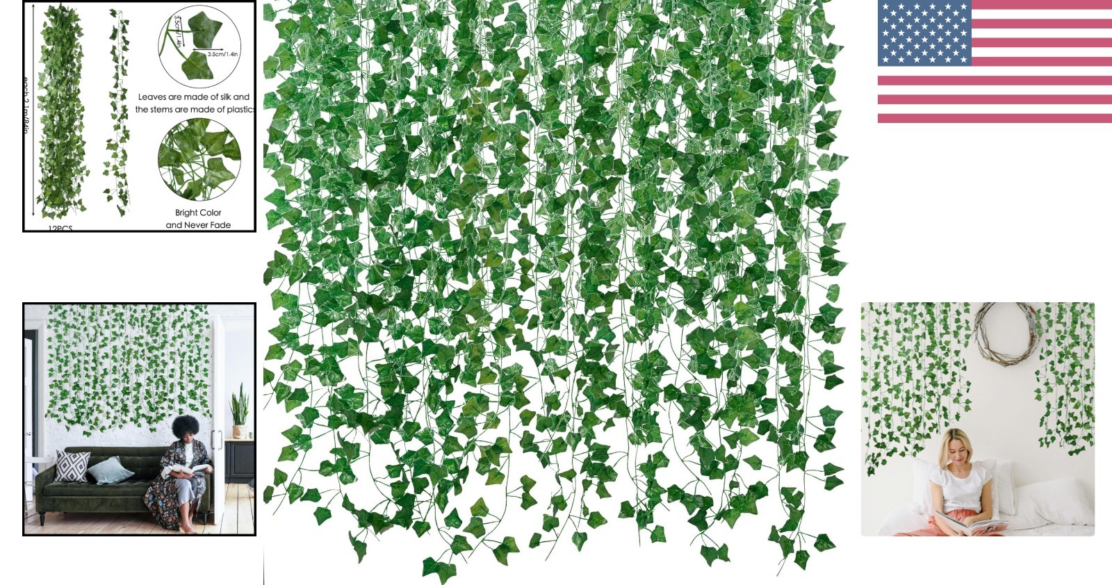 12 Pack Fake Ivy Vines – 84 Feet Lifelike Greenery for Any Indoor/Outdoor Decor