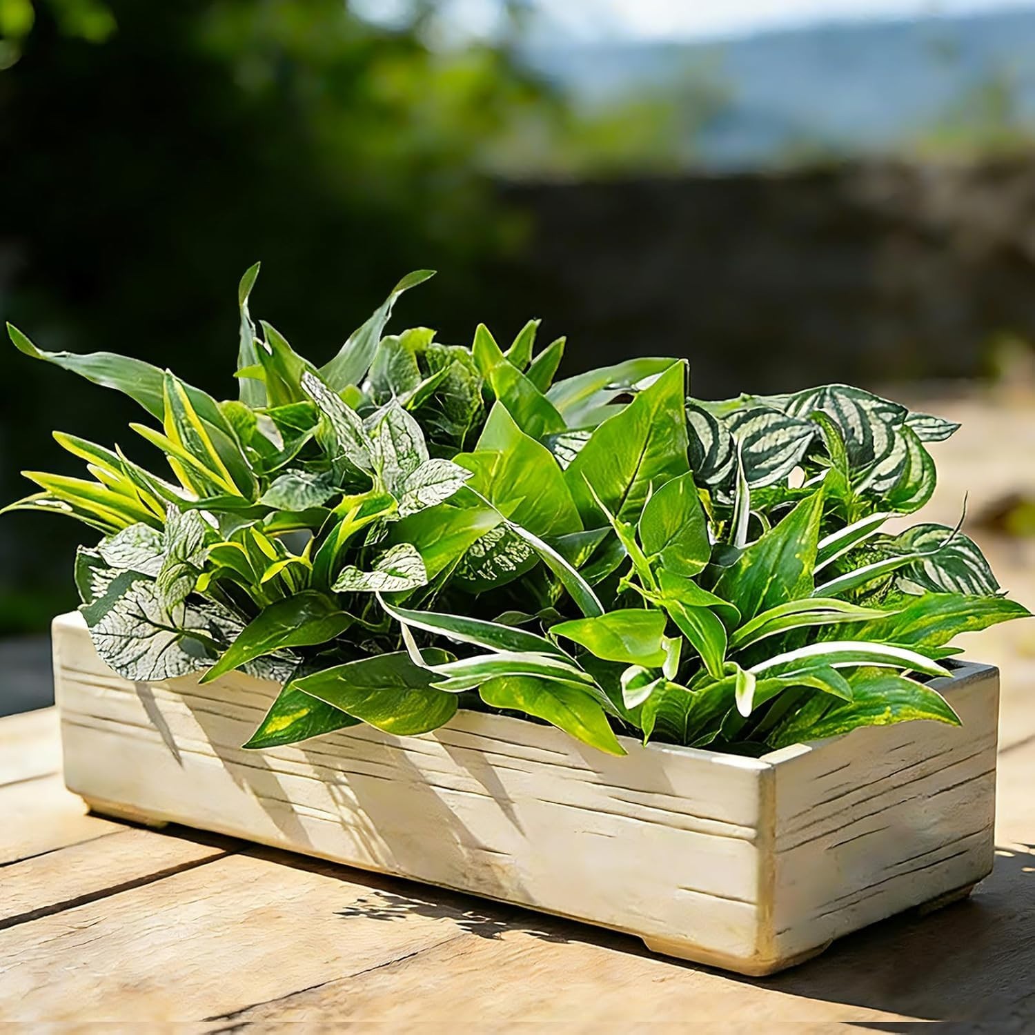 Artificial Plants for Outdoors Faux Greenery Leaves UV Resistant Realistic Pl…