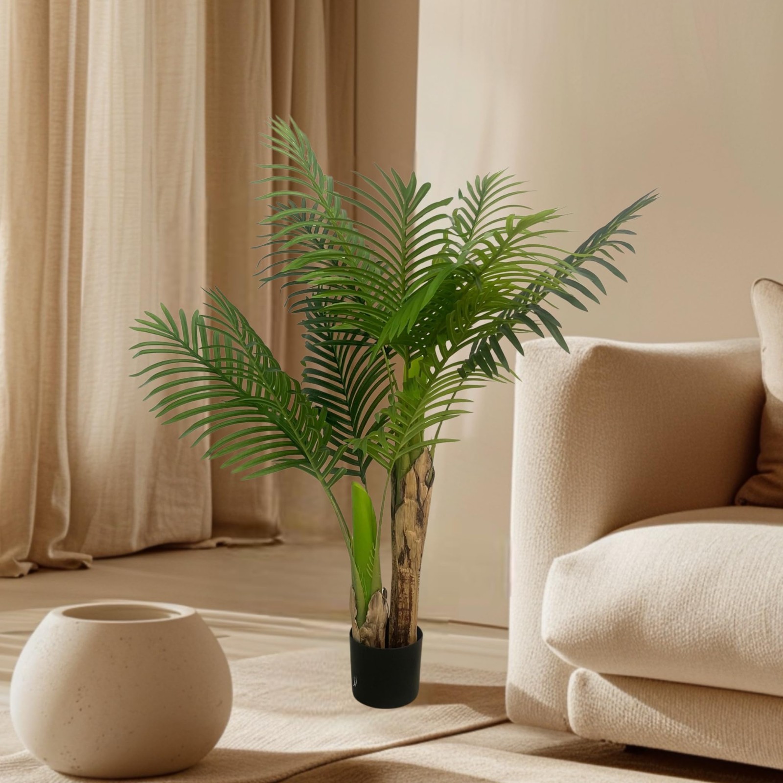 4ft Artificial Palm Tree – Realistic Tropical Indoor Plant, Home Decor, Lifelike