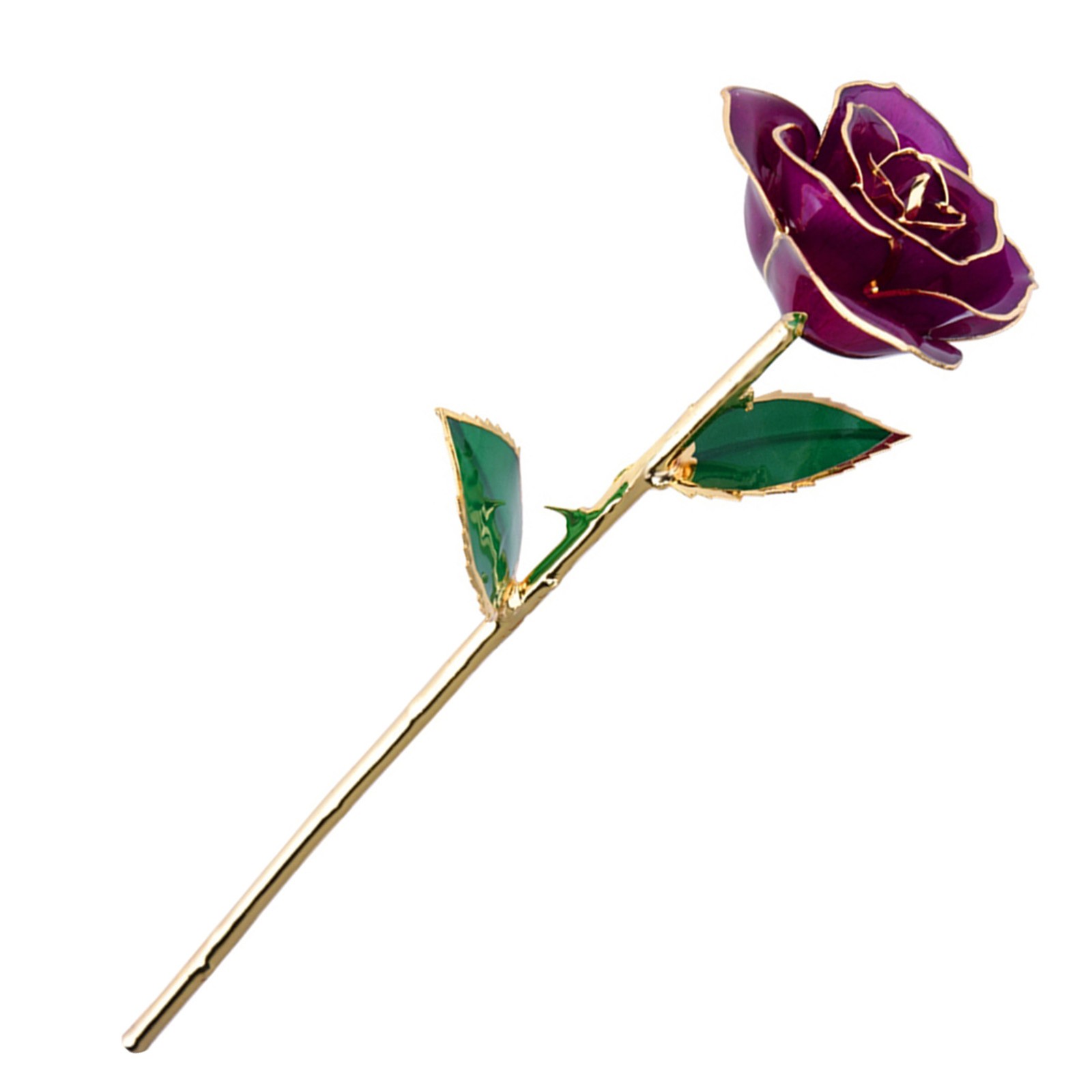 Real Purple Rose 24K Gold Dipped Preserved Flower Gift Home Decoration For Valen