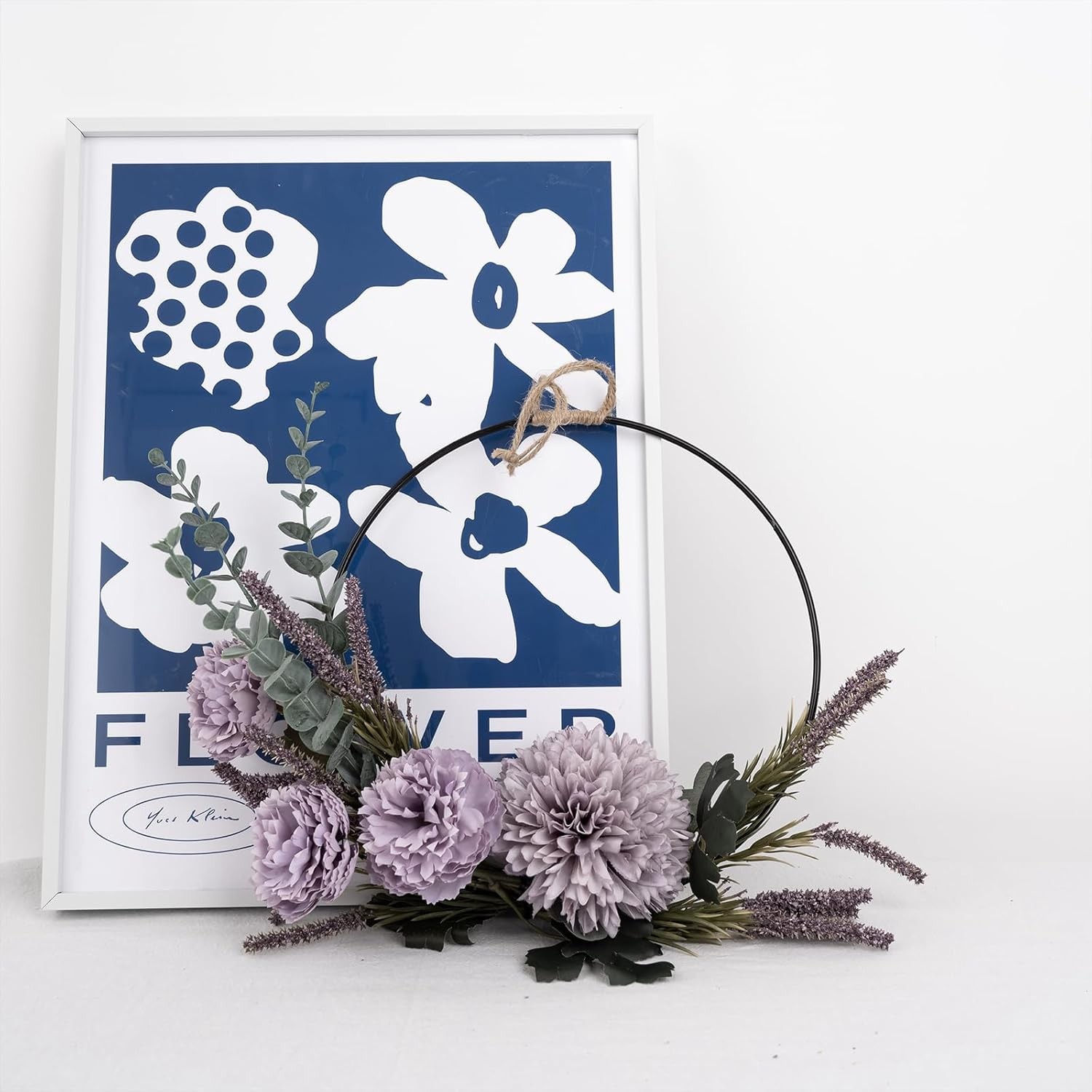 Floral Wreaths Front Door Artificial Purple Ranunculus Lavender Flower Wreath