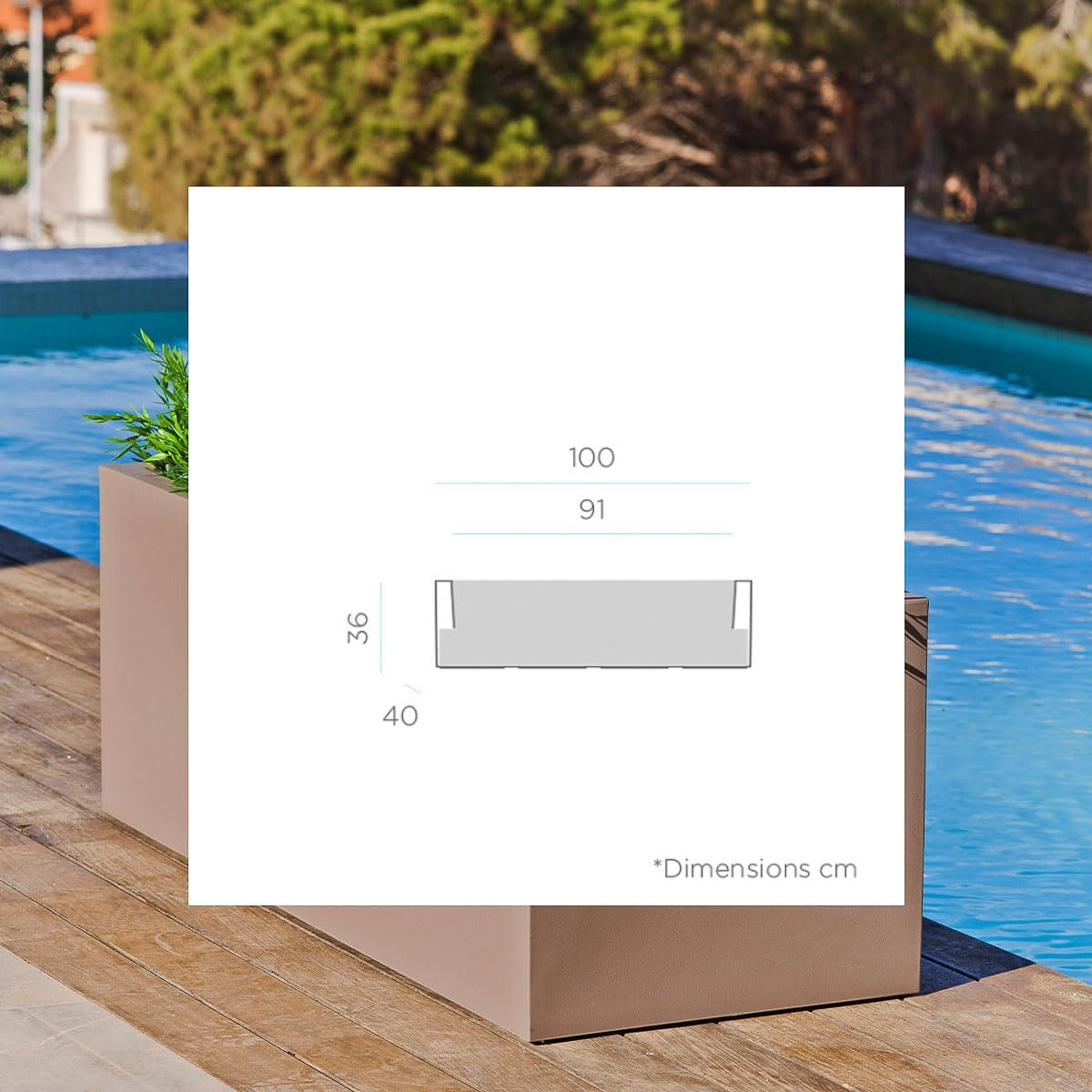 White Rectangular Flower Box – UV Resistant Indoor/Outdoor Planter (100×40 cm)