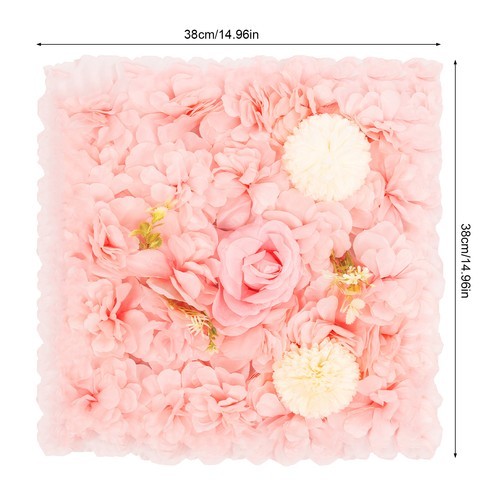 3D Flower Wall Panel-12pcs Artificial Flower Wall Background Silk Rose Mat