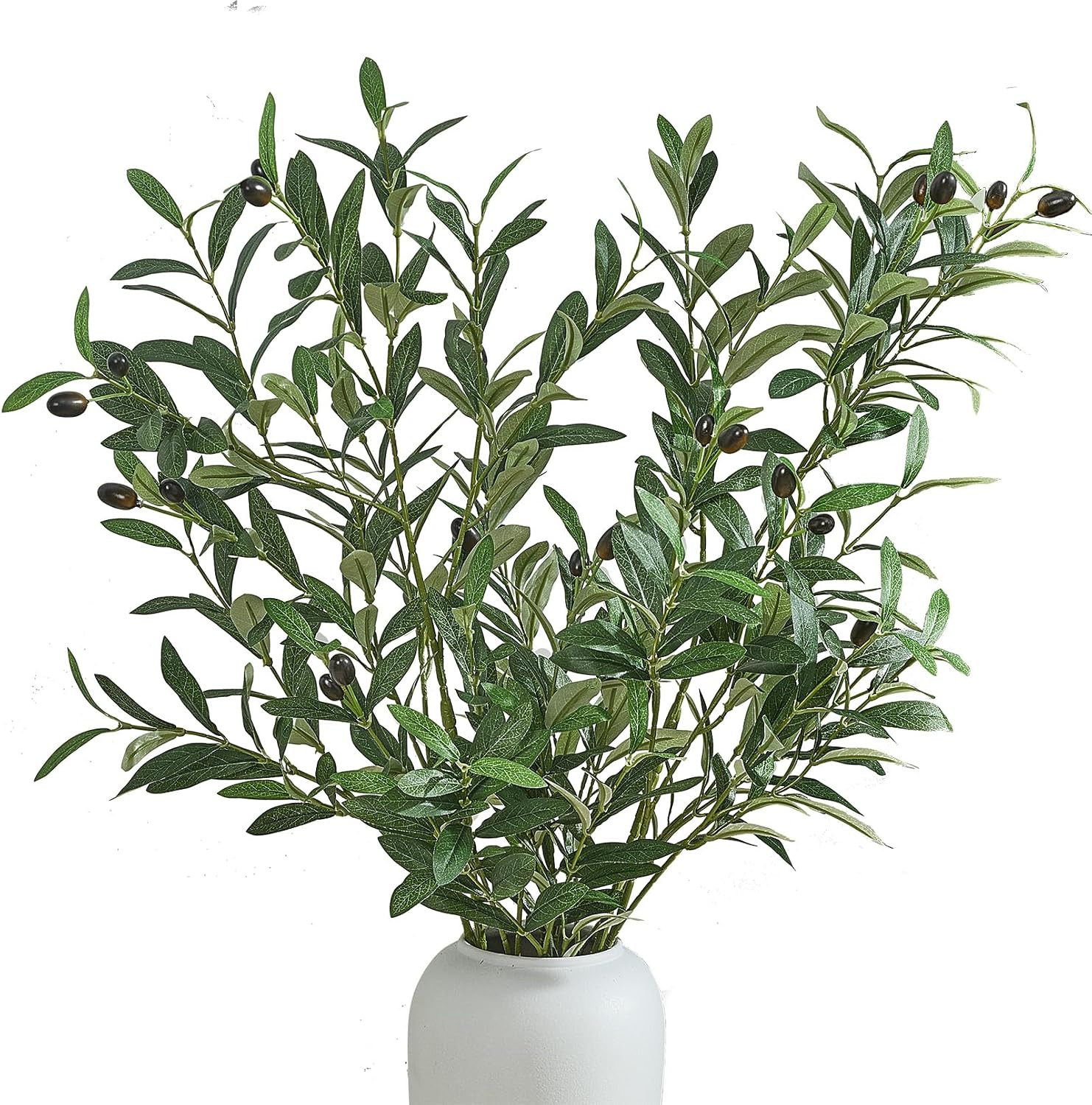 2 PCS 39 Inch Faux Olive Branches Artificial Flowers Greenery Stems | Olive Tree