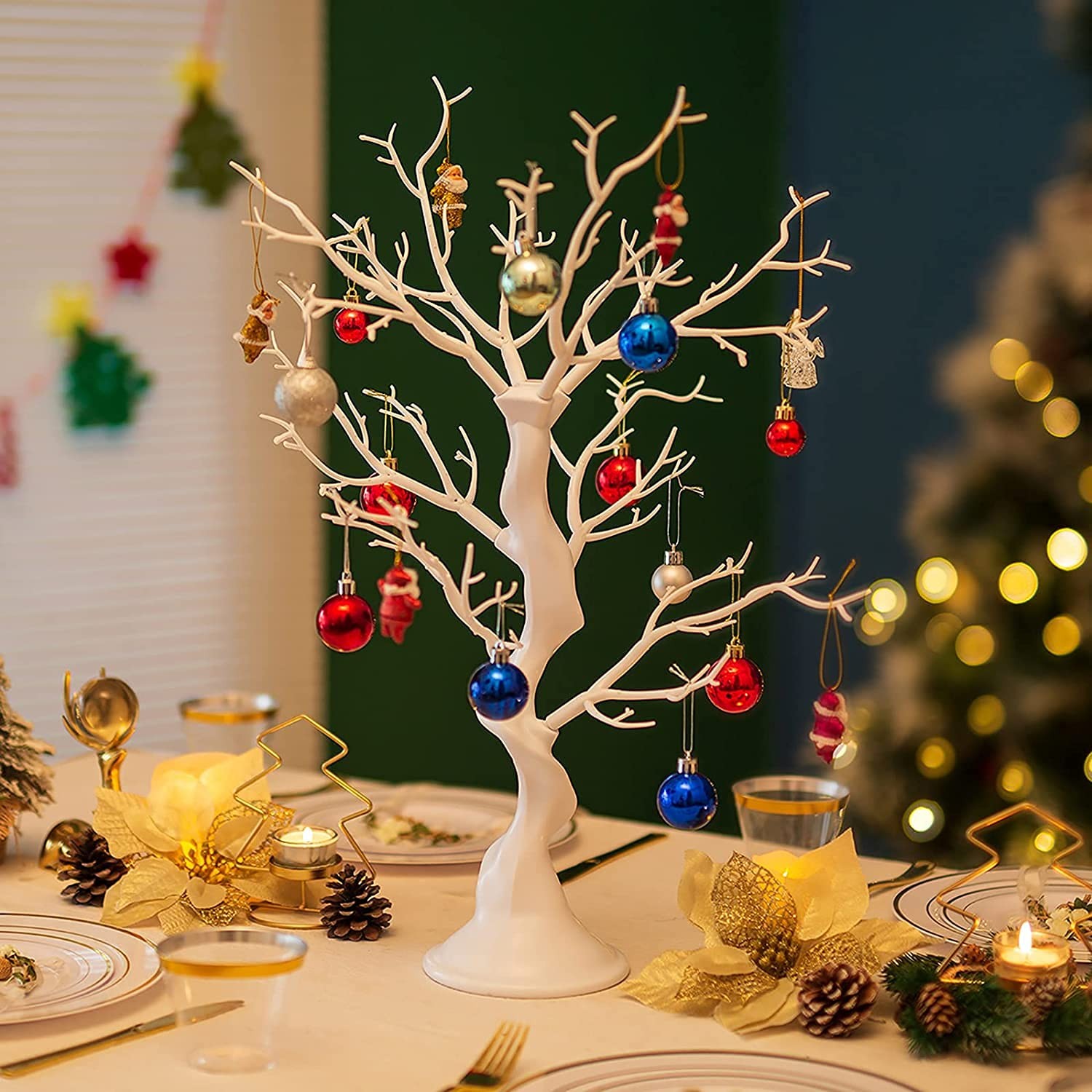 Small Artificial Tree for Table Centerpiece White Fake Trees 1.9FT Faux Tree …