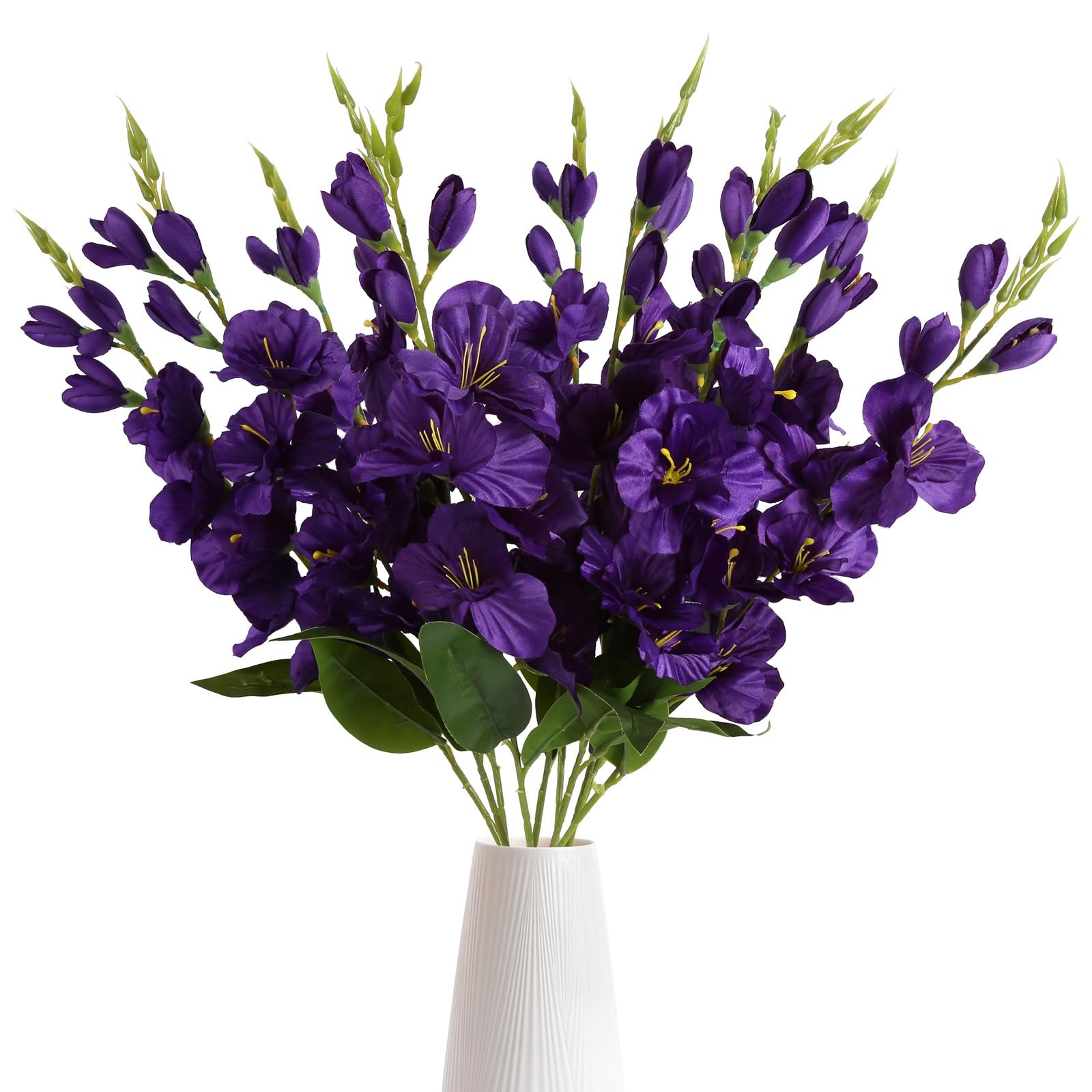 Purple Gladiolus Artificial Flowers 10 PCS Silk Flowers 30 in Fake Gladiolus …