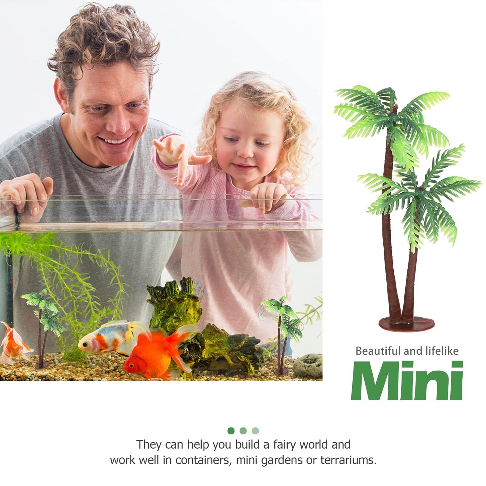 Amosfun Mini Coconut Palm Tree Decoration Artificial Trees for Micro Landscap…