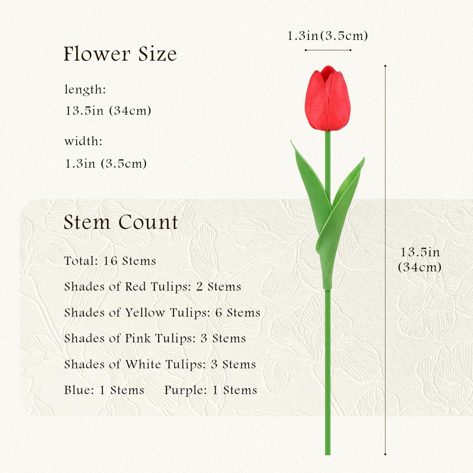 16Pcs Tulips Artificial Flowers