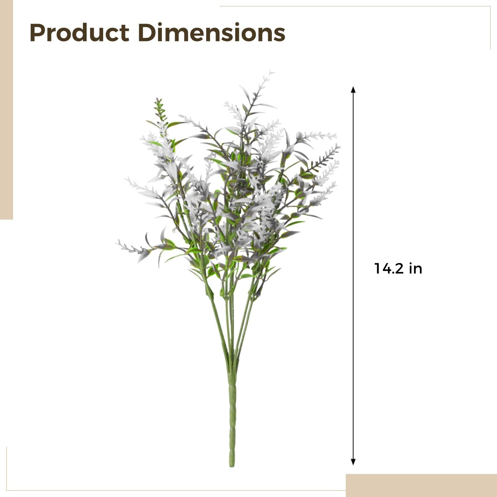 24 Pcs Artificial Lavender Flowers, White Silk Plastic Bouquet Sunlight Resis…