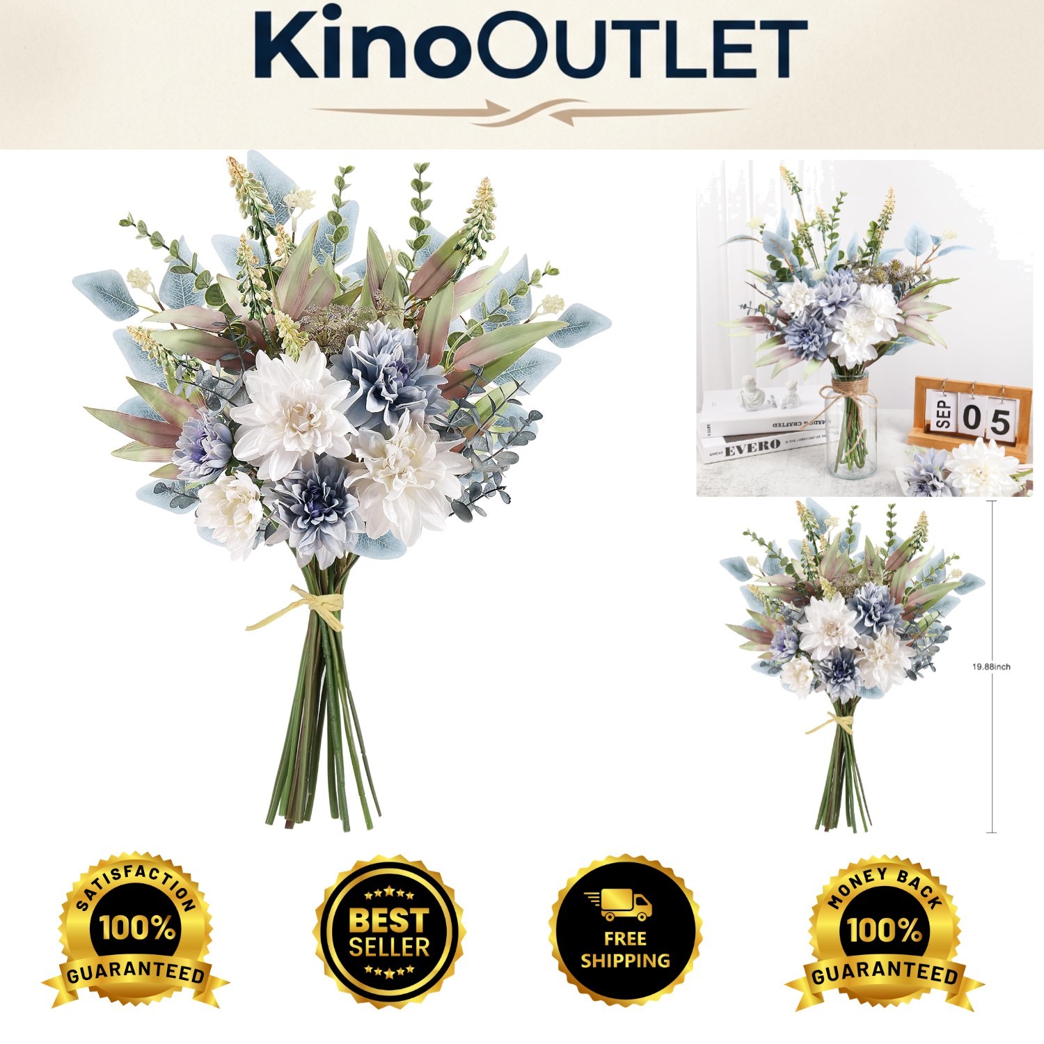 Versatile Faux Floral Arrangement Bouquet – Perfect for Indoor and Outdoor Decor
