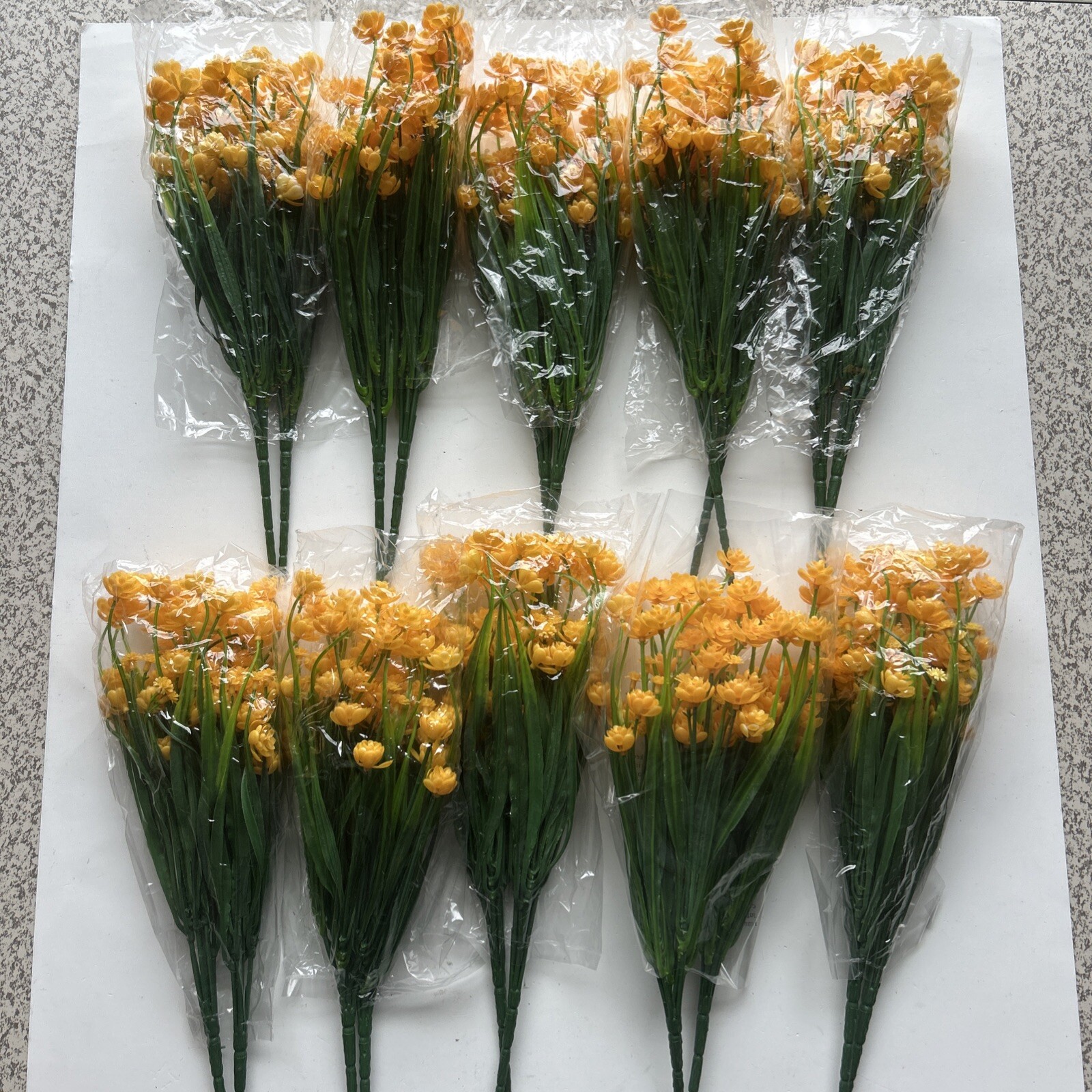 TURNMEON 20 Bundles Artificial Flowers for Outdoor Summer Decoration, Yellow
