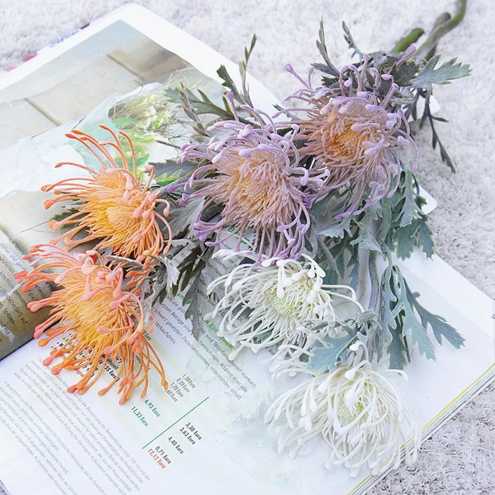 Festival Garland Fake Crab Claw 2 Fork Pincushion Artificial Flowers For Home
