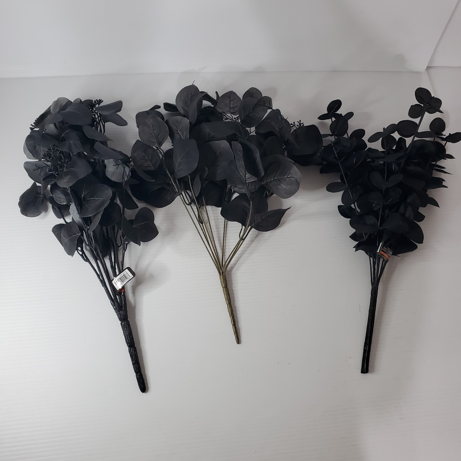 Ashland Halloween Gothic Black Eucalyptus Bush Lot Set Of 3 Witches Lair