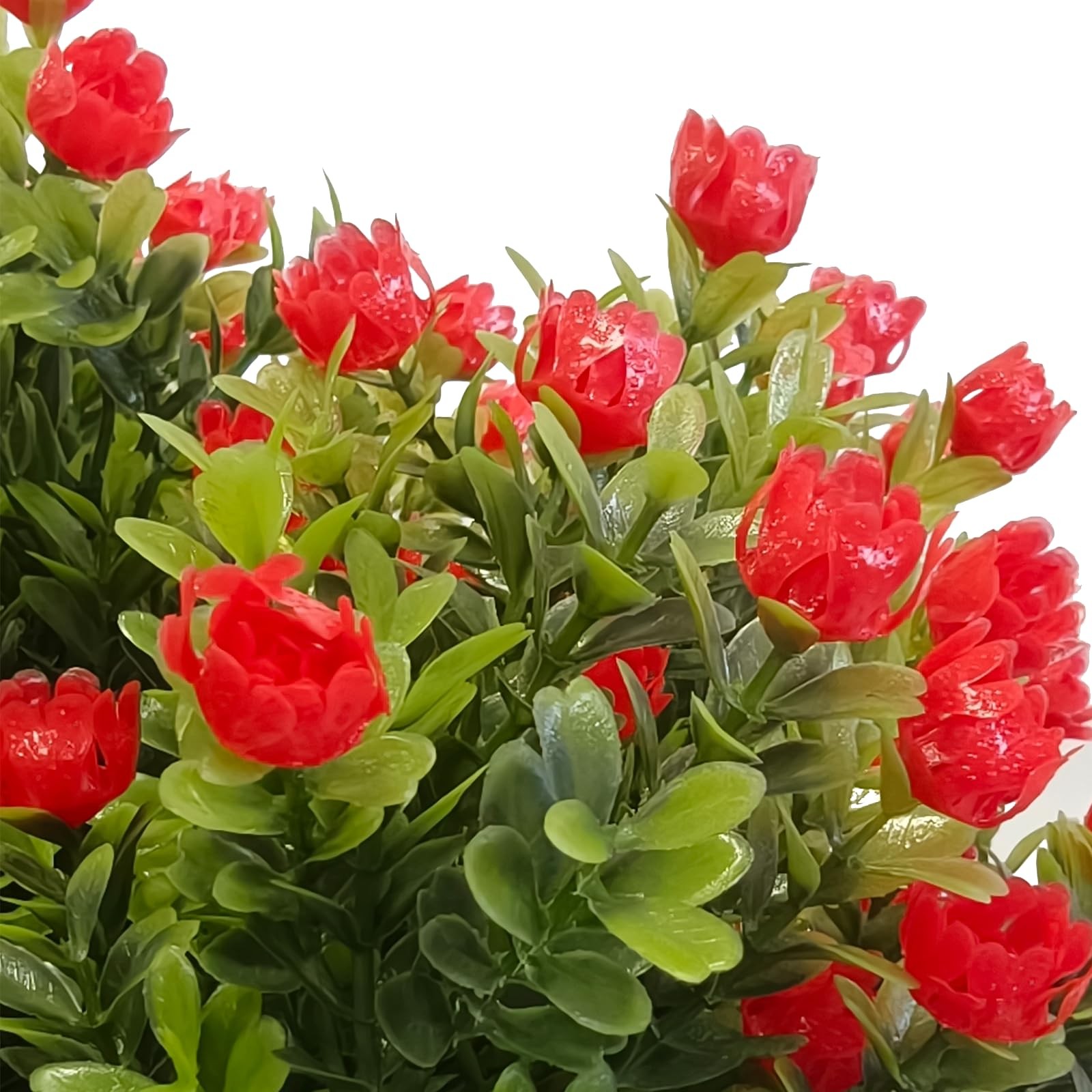 Artificial Topiary Rose Set of 2, Boxwood Ball with Ground Spike