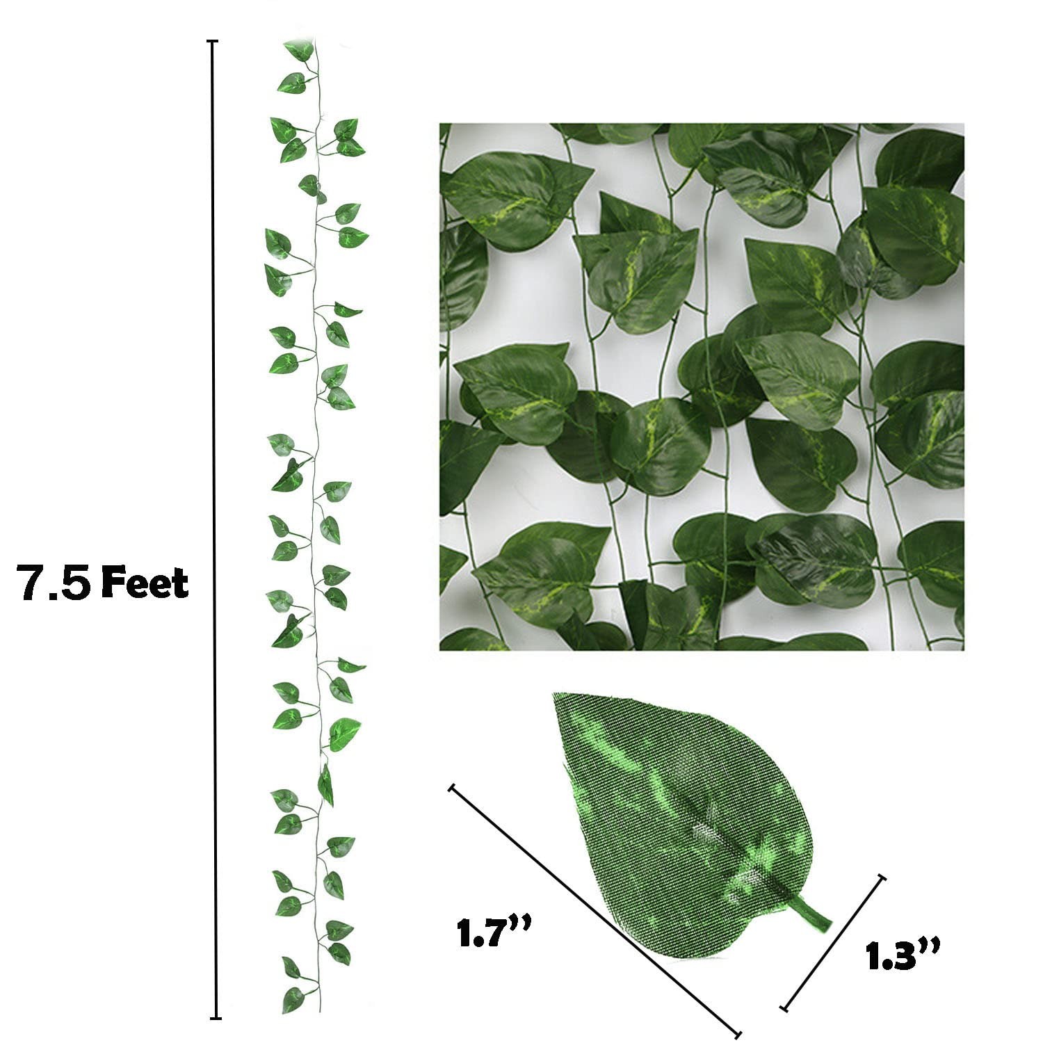 360 Feet 48 Pack Fake Greenery Hanging Garland, Ivy Leaf Plants, Vine Leaves,…