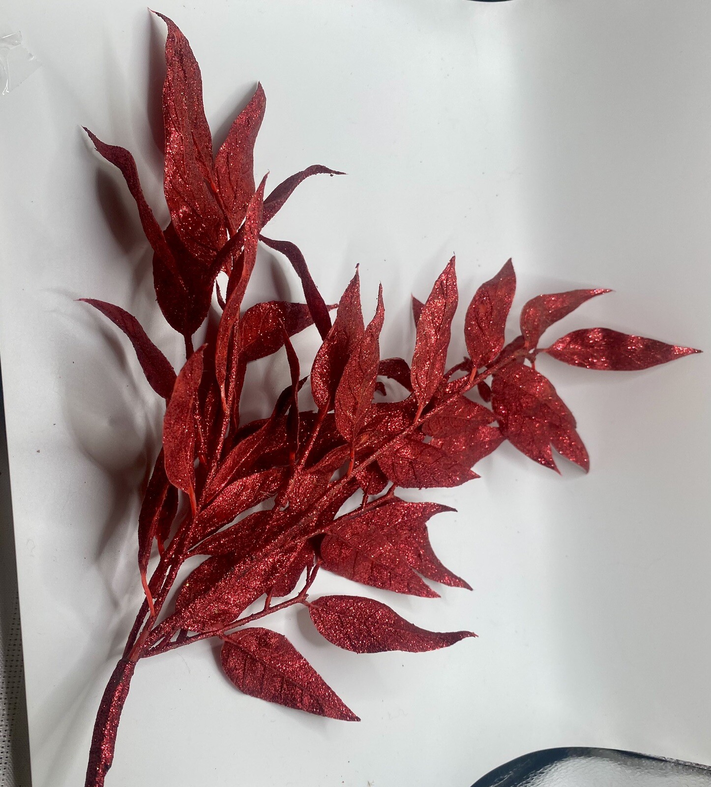 Floral Sprays for Arrangements 16” Crafts Vinyl Red Glitter Set Of 6 Amaryllis