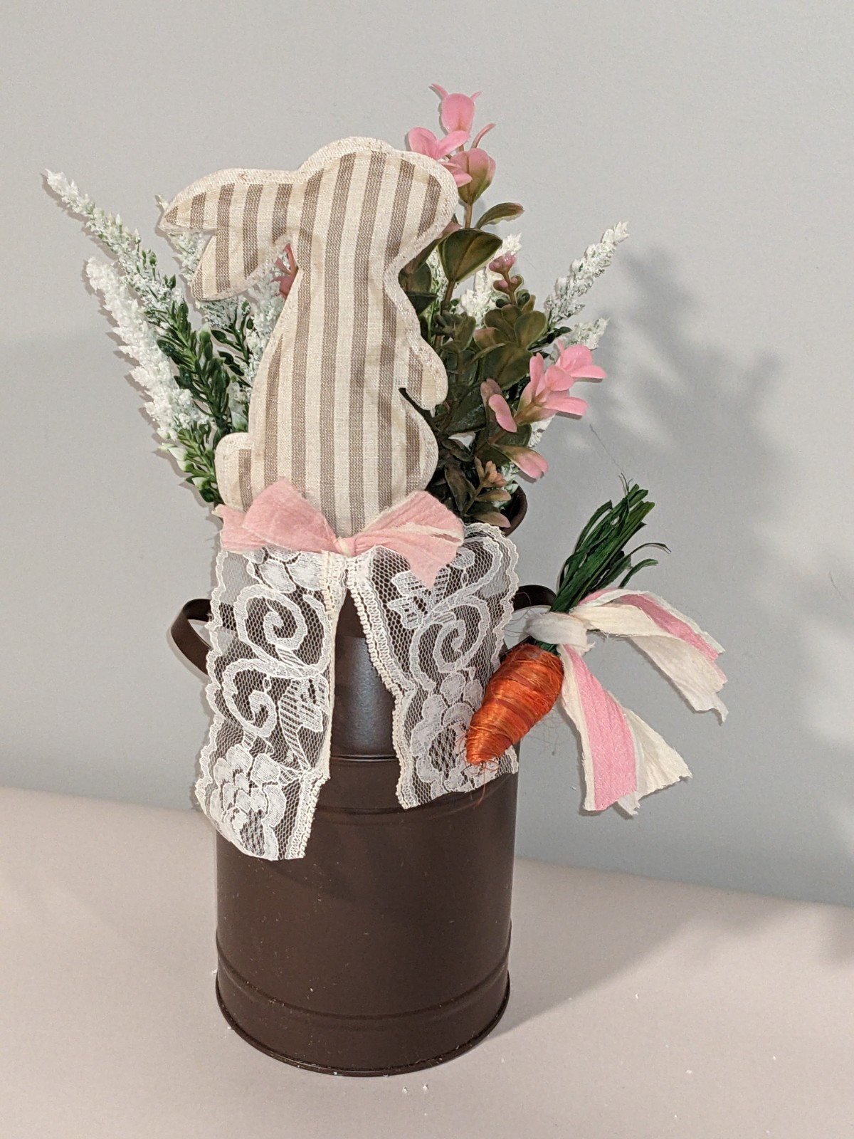 New Handmade Spring Easter Floral Bunny Decor~Farmhouse Country~