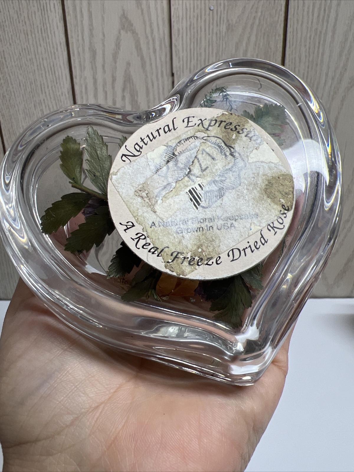 Vintage Natural Expressions Freeze Dried Floral Arrangement Heart Shaped EUC