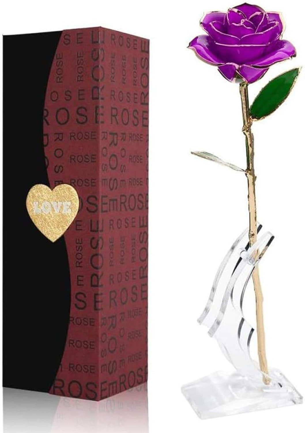ENJOYPRO Valentines Day Gifts for Her, Real Rose Dipped in 24K Gold, Preserved