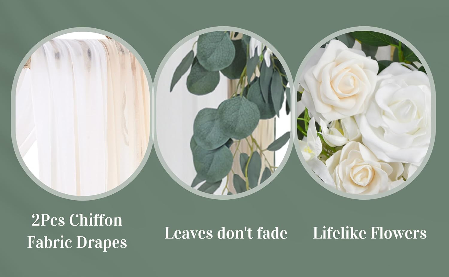 Artificial Wedding Arch Flowers Kit(Pack of 4) 2Pcs Large Artificial Flower Swag