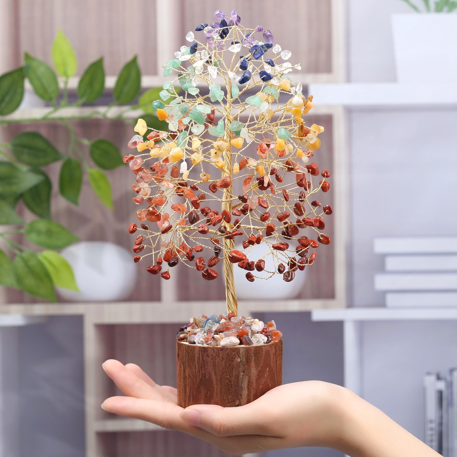 Crystal Tree of Life Gifts for Women 7 Chakra Healing Stone Decor