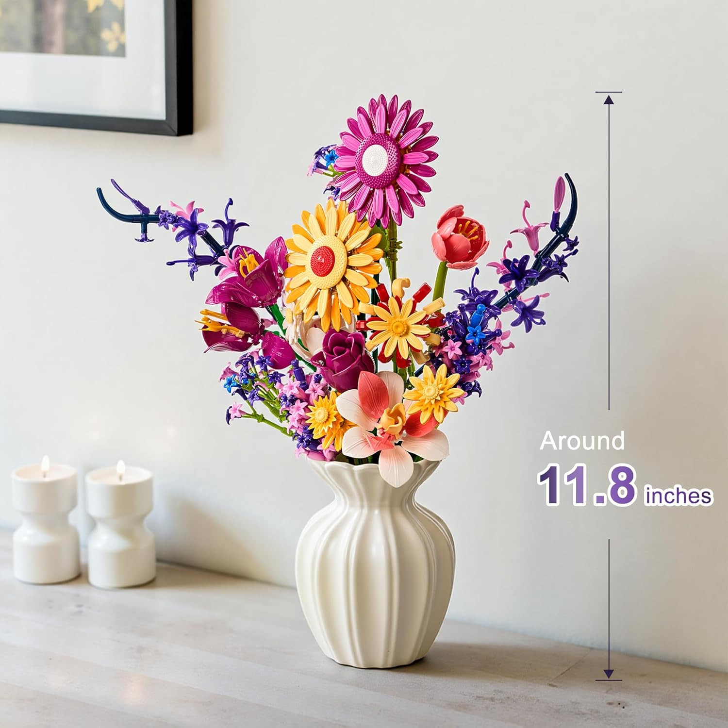 Sunflowers Bouquet Building Set for Mother’S Day, Artificial Flower Compatible w