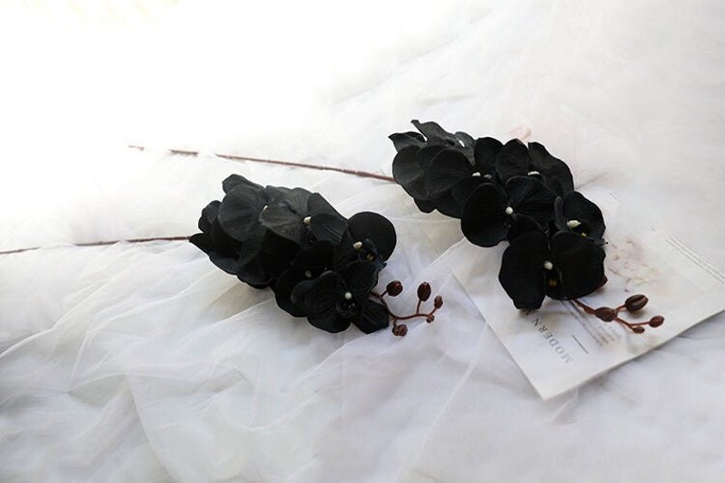 Black artificial Orchid butterfly flower wedding party home decoration