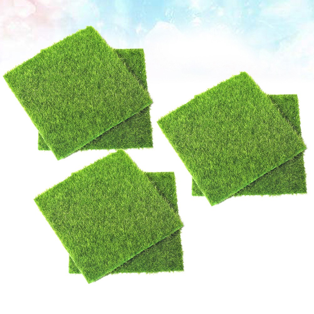 6Pcs Durable Simulation Lawn Green Artificial Grass for Home Garden Use