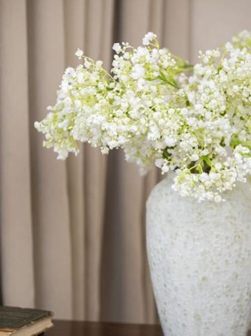 6PCS Green Baby’s Breath Stems, 24 Inches | Realistic Faux Gypsophila White
