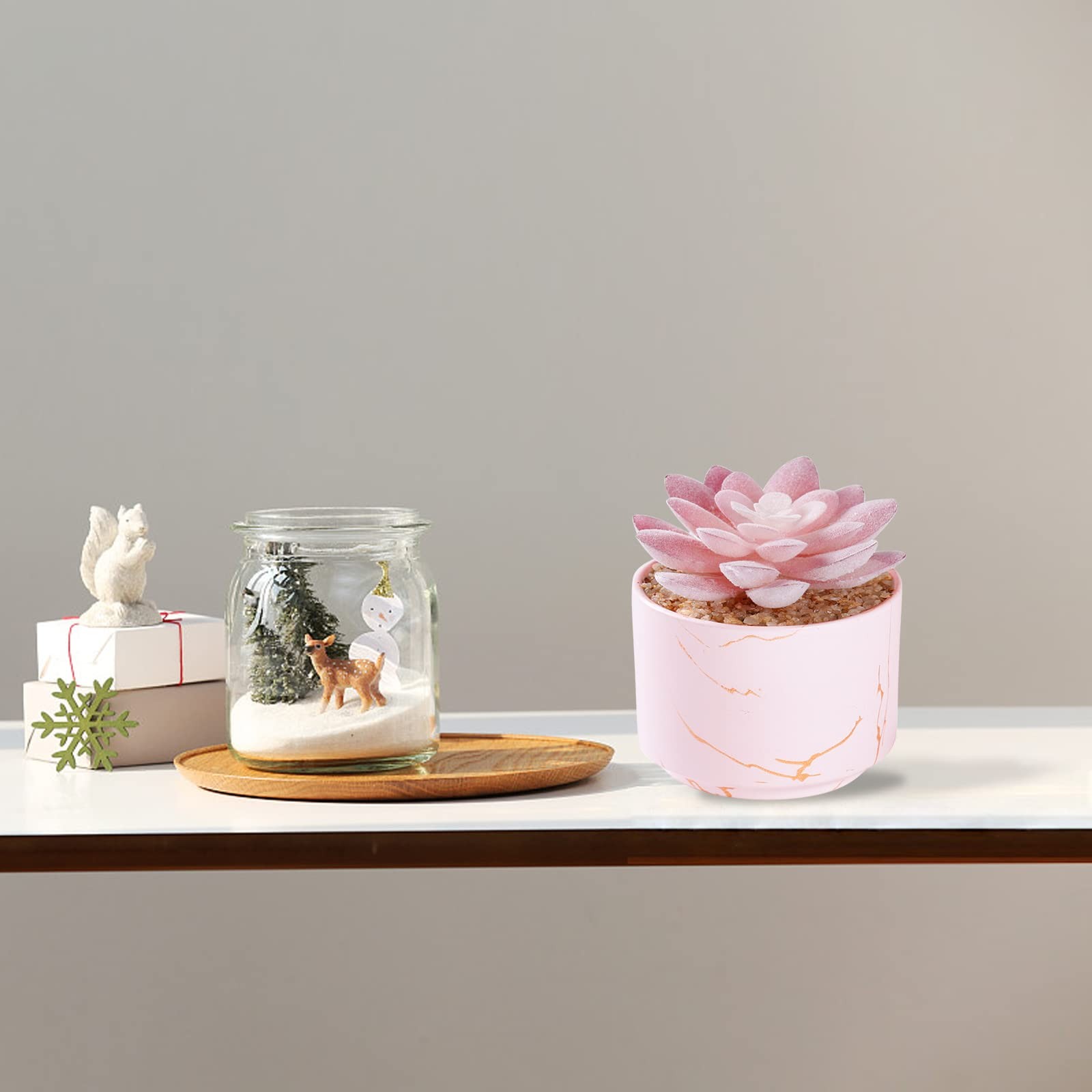 Pink Artificial Succulent Plant Cute Decor for Office Home Modern Aesthetic