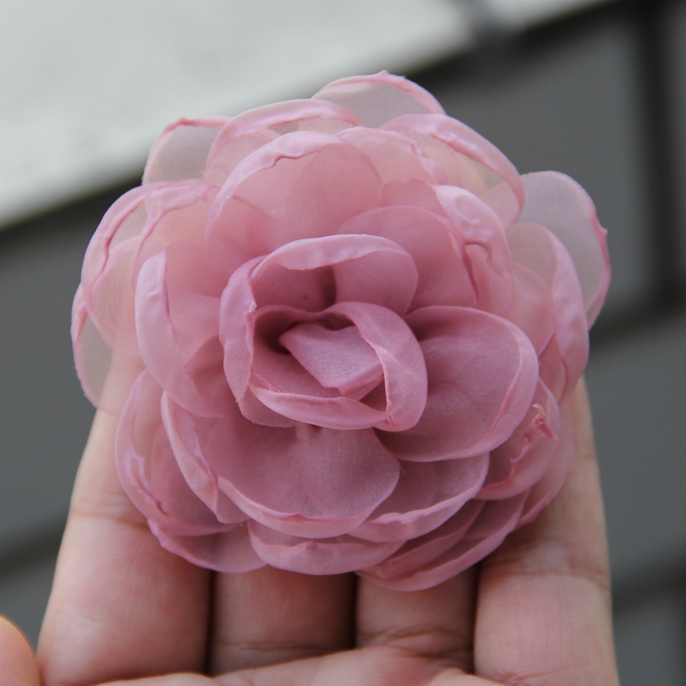 Sewing Fabric 3D Chiffon Flower DIY Chiffon Artificial Flower Burnt Edge Handmad