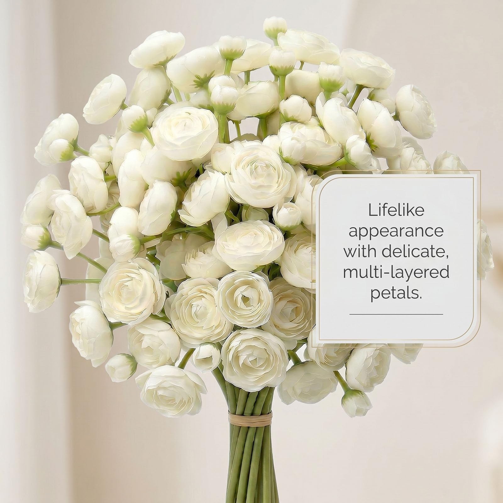 Ranunculus Artificial Flower, 18 Pcs Faux Silk Mini Ranunculus Flowers for DI…