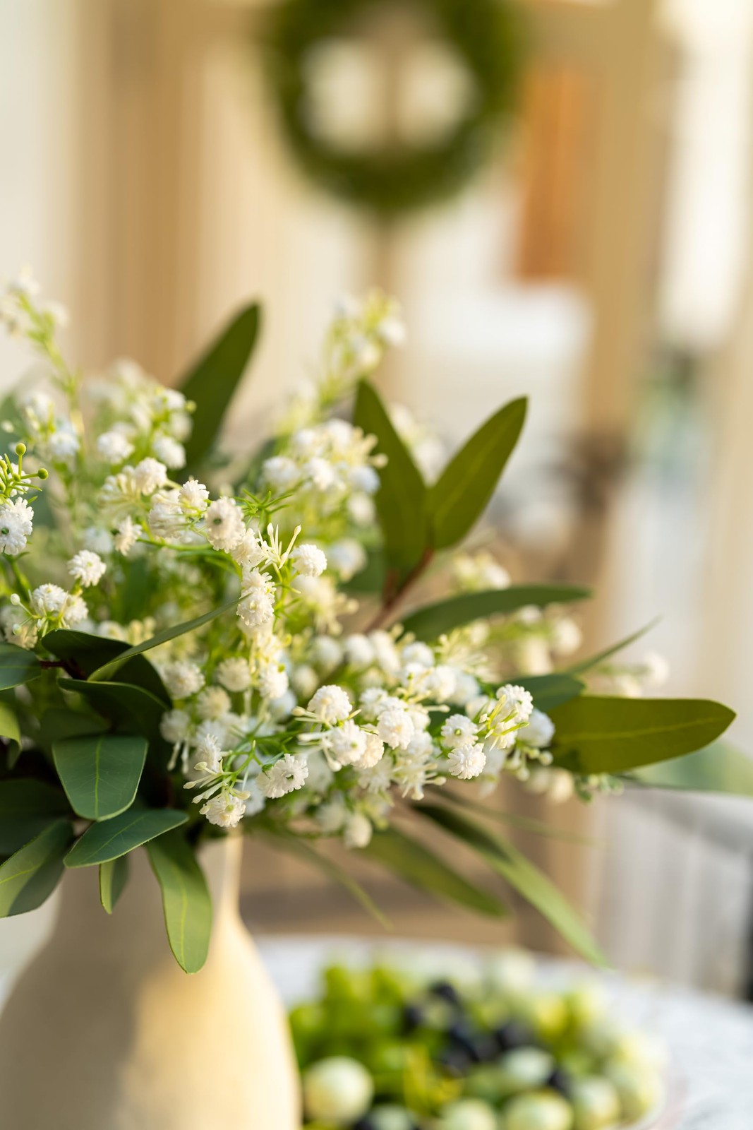 Baby’s Breath Artificial Flowers and Mixed Fake Eucalyptus Stems– Real Touch …