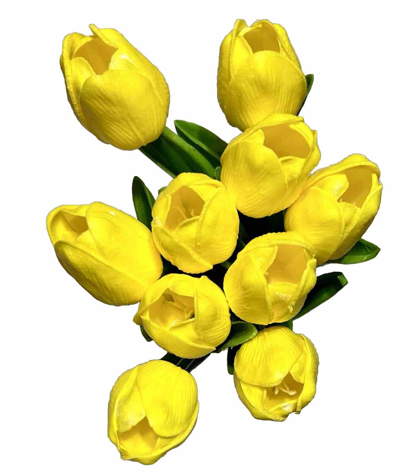 Lot Of 2 10 Pack Artificial Yellow Tulips For Home Decor, Wedding, Party
