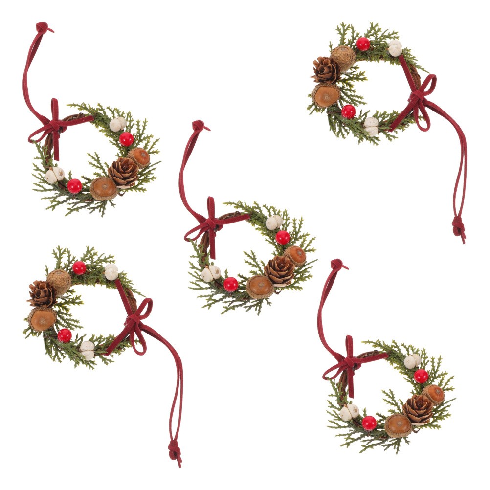 5 Pcs Miniature Ornaments for Small Tree Christmas Cabinet Wreaths Decoration