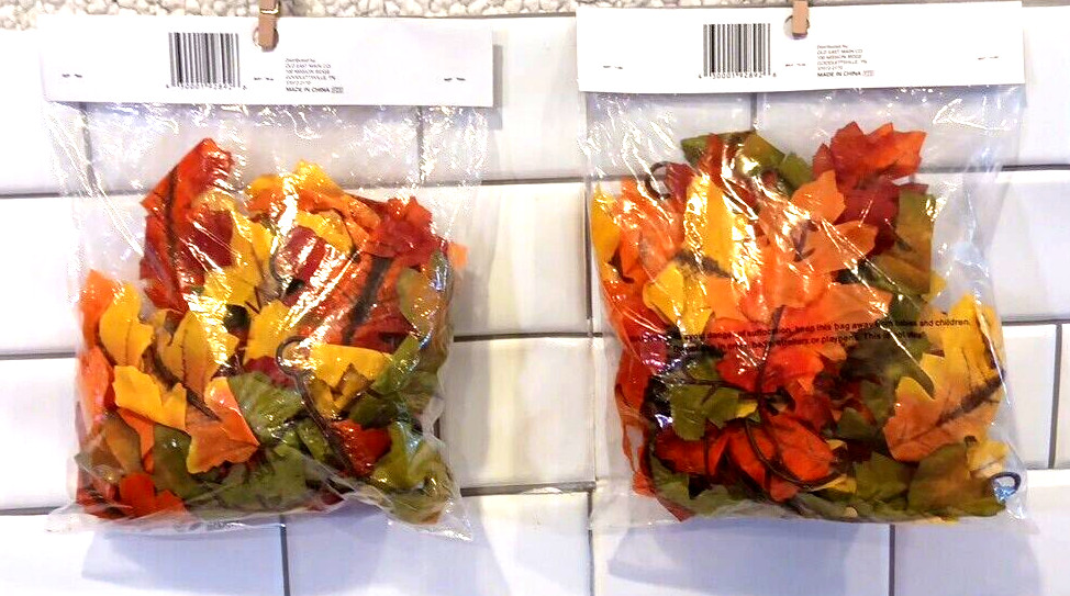 Fall Garland Maple Leaf loy of 2 pks (6 Ft each) Decor Faux Fall Maple Leaf Trim