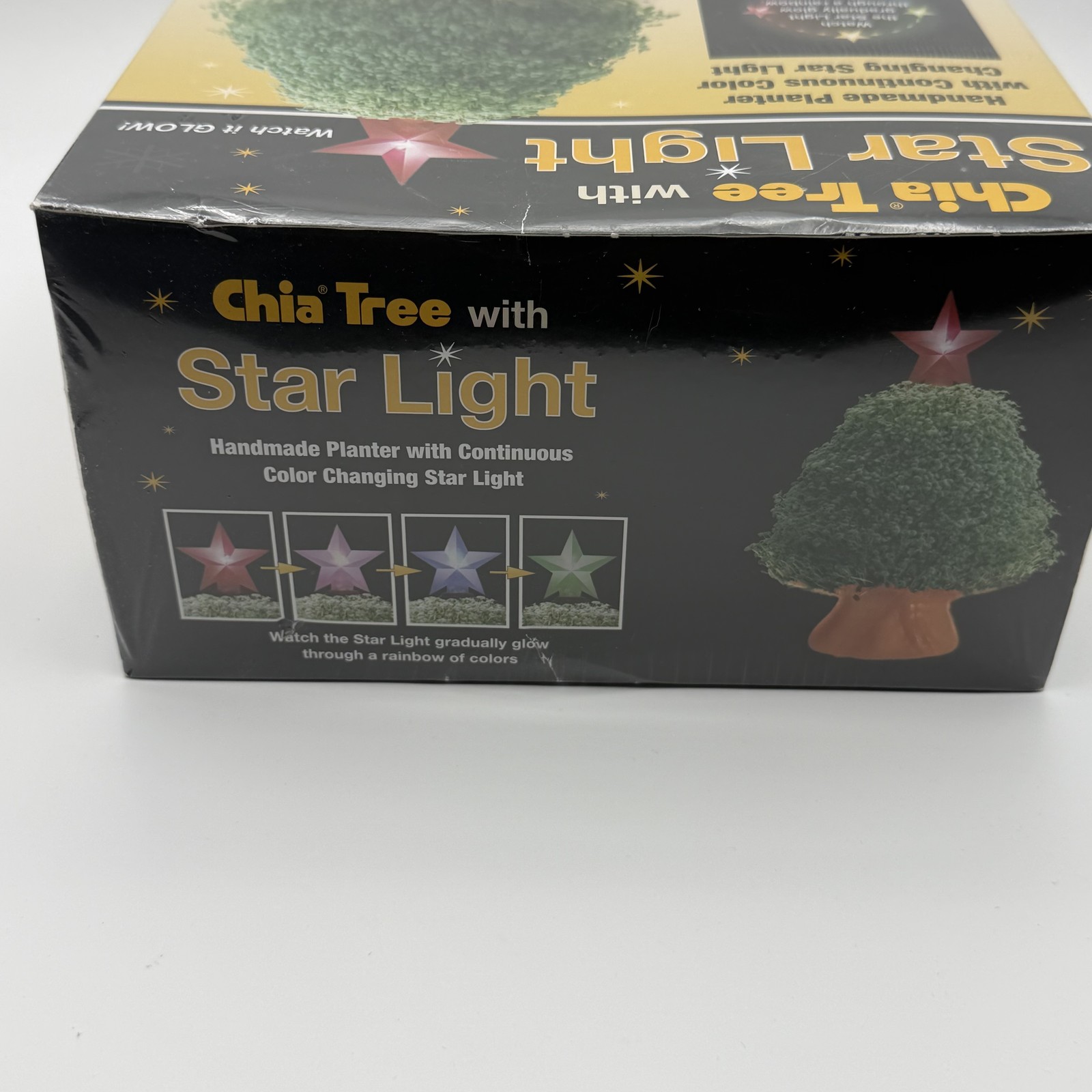 Chia Tree with Star Light Handmade Decorative Planter New Sealed Growing Kit