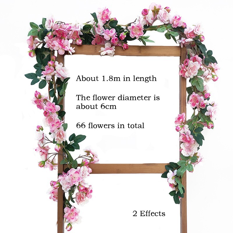 1PCS Artificial Flowers Wisteria Hanging Vine Ratta String Wedding Decor