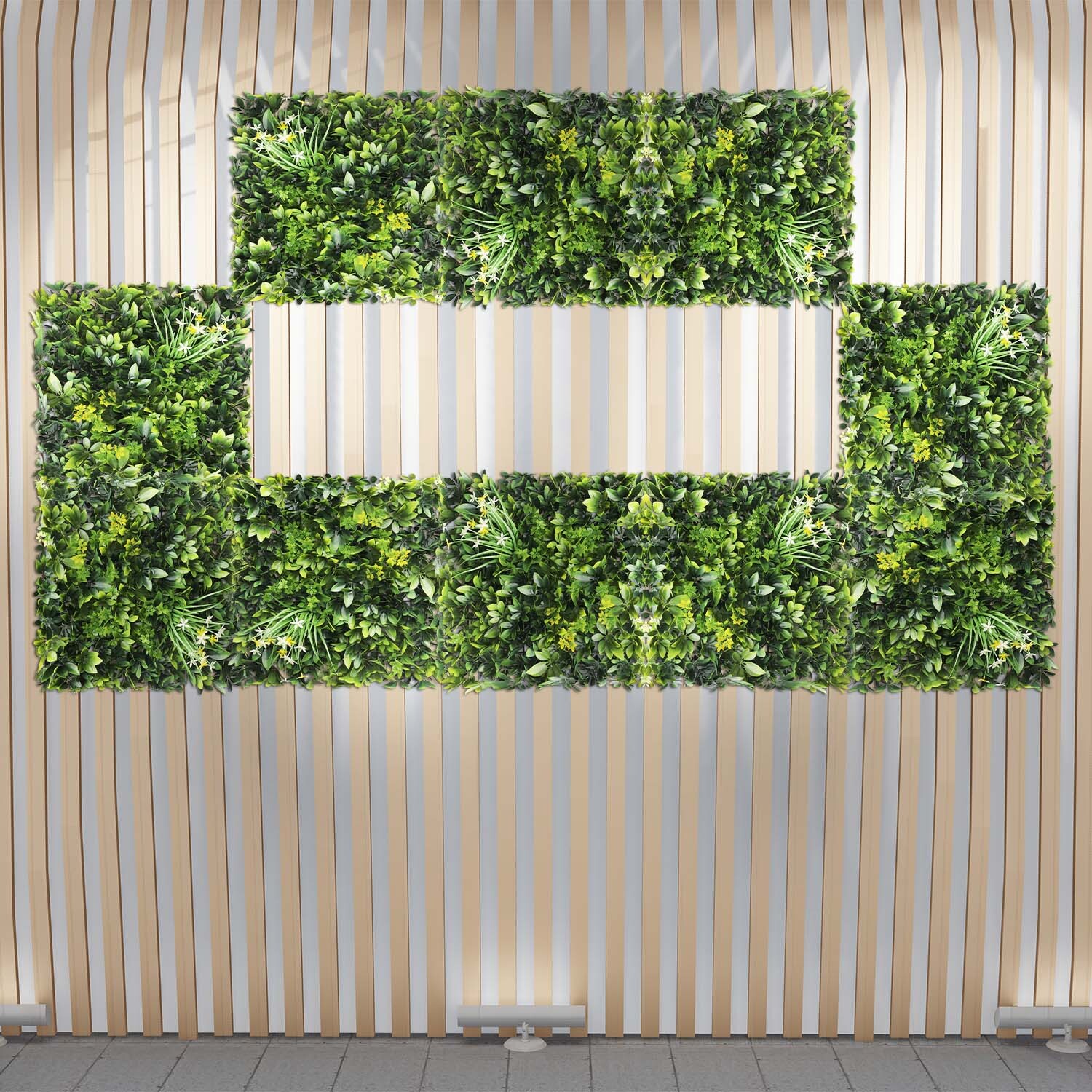 20″x20″ Artificial Faux 3D Mixed Panel Leaf Privacy Fence Screen Decor Hedge #6