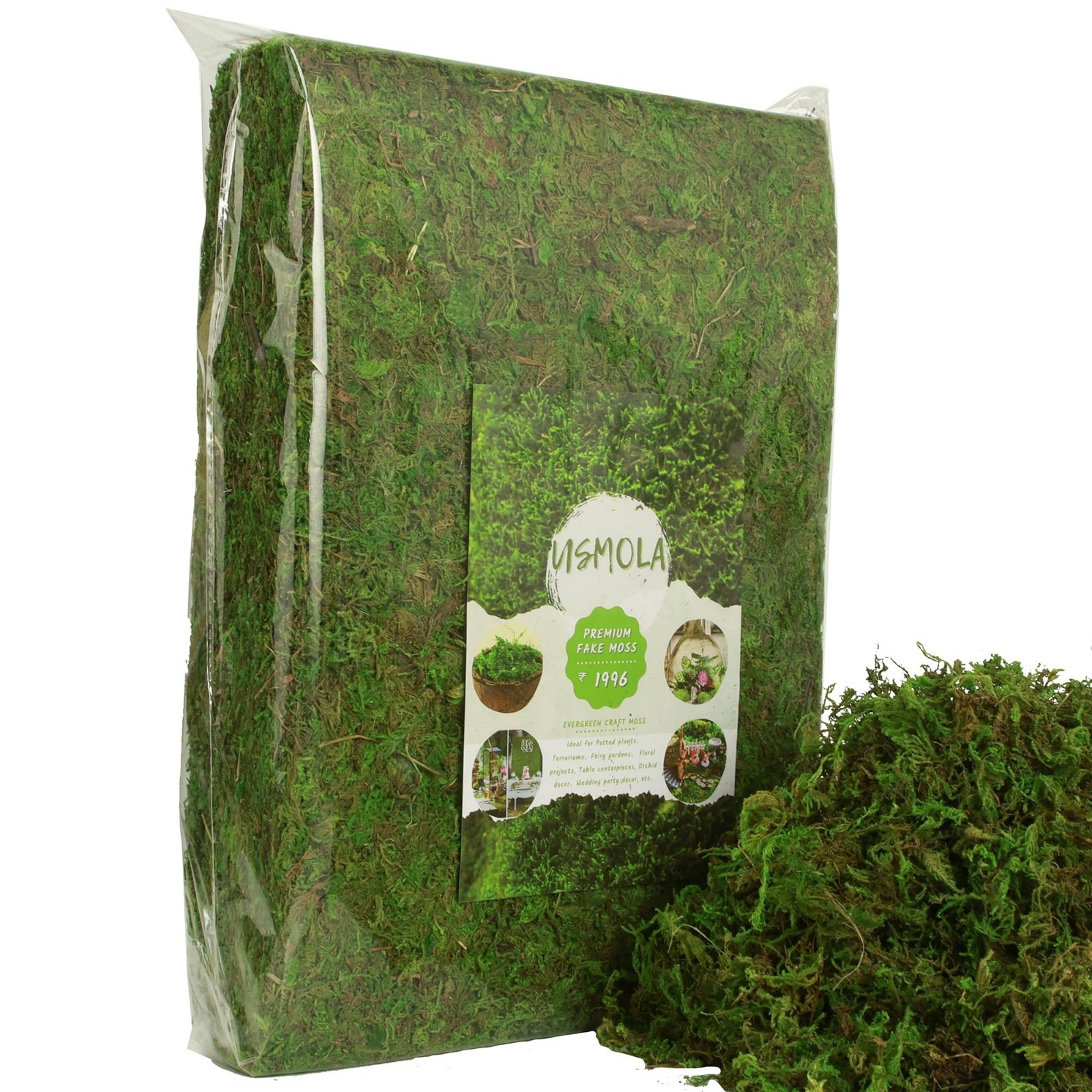 Large Capacity Fake Moss for Potted Plants & DIY Crafts – 2LBS Faux Green Moss f