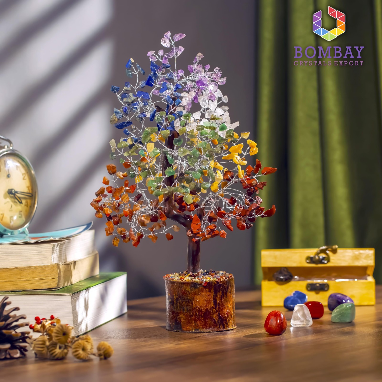 7 Chakra Crystal Tree of Life – Handmade Healing Gemstone Bonsai for Positive…