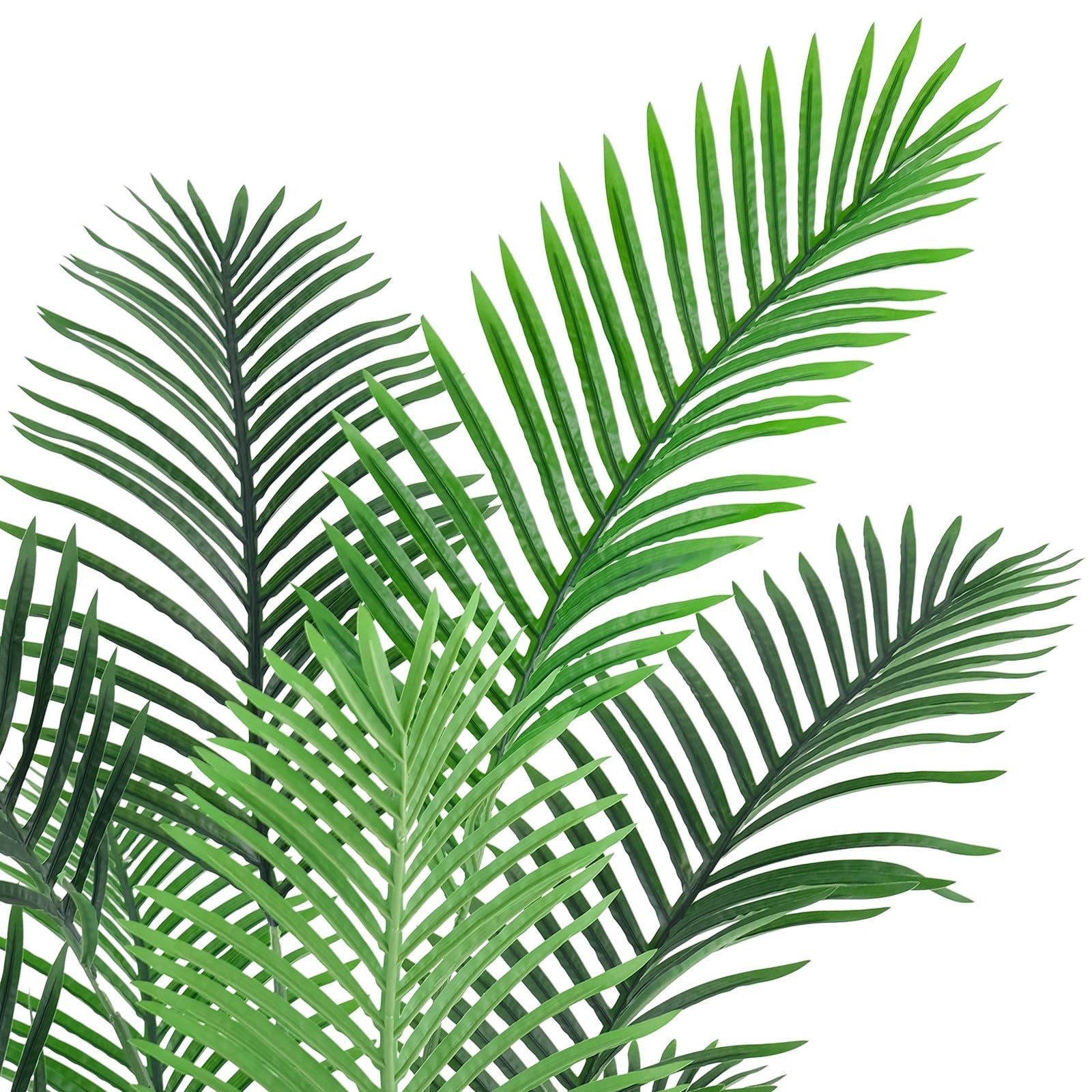 MODCART Artificial Palm Tree 7FT Tall White Planter Natural Wood Trunk
