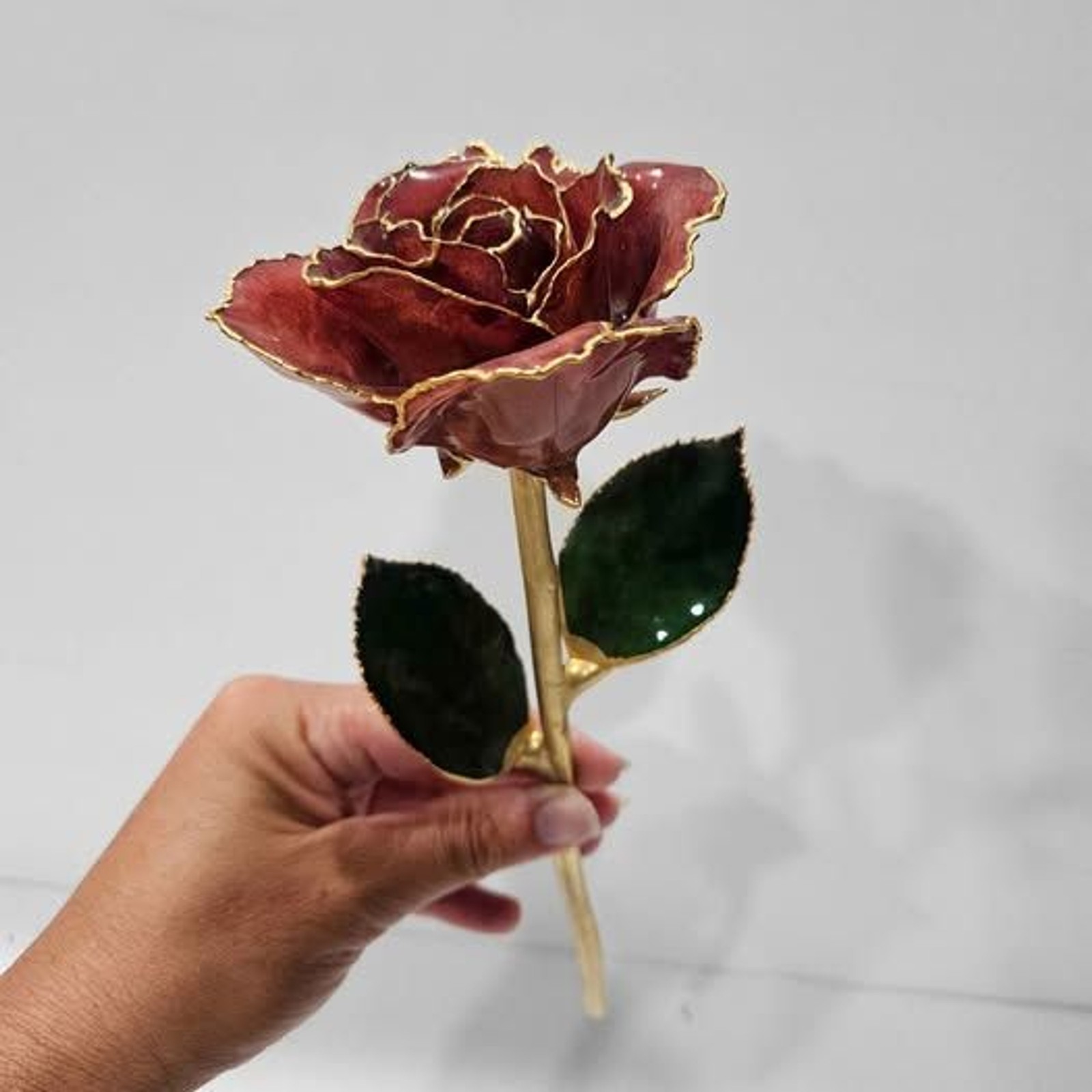 Gold Plated Red Rose
