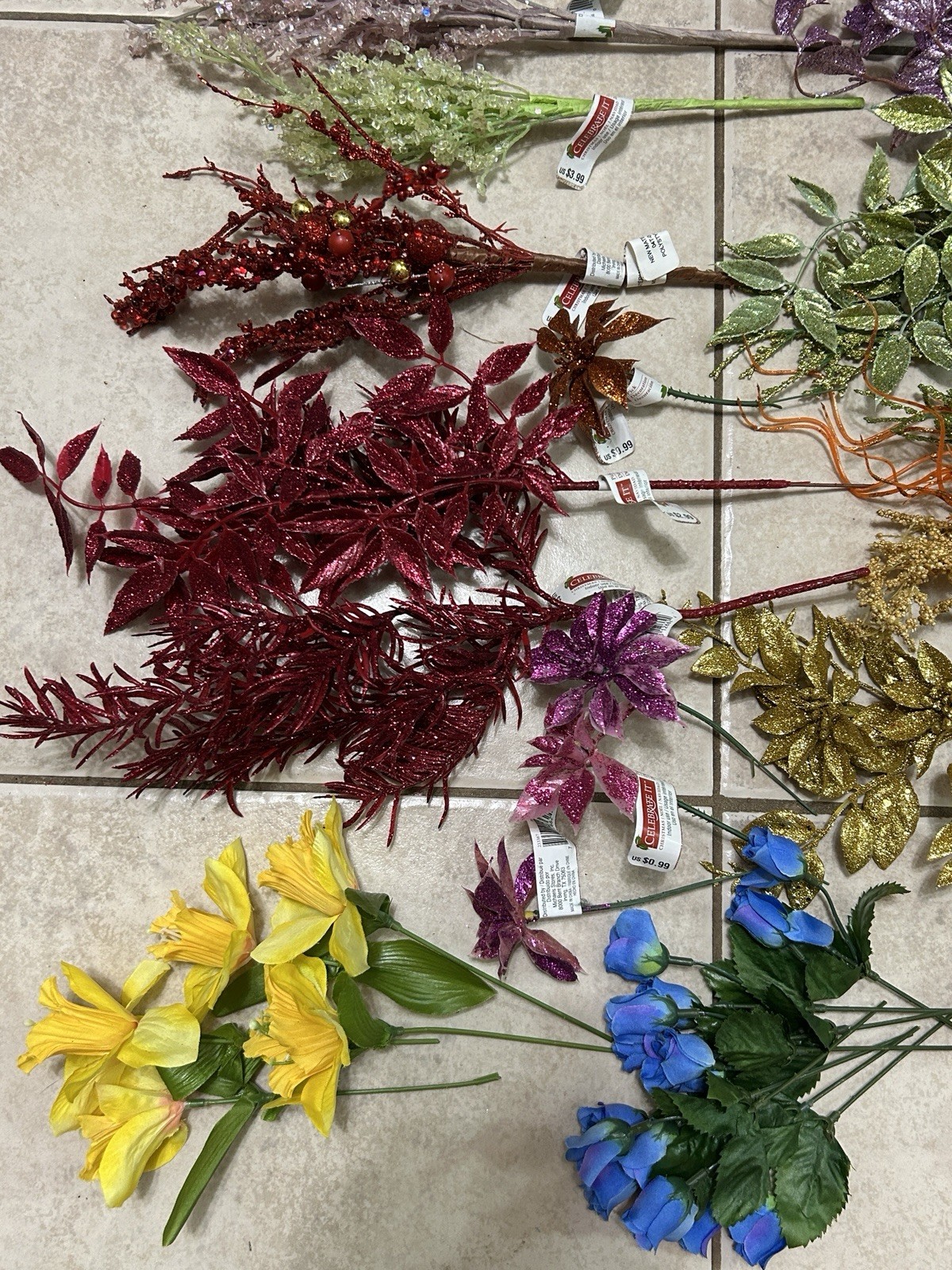 Artificial Stems And Blooms For Crafting/diy