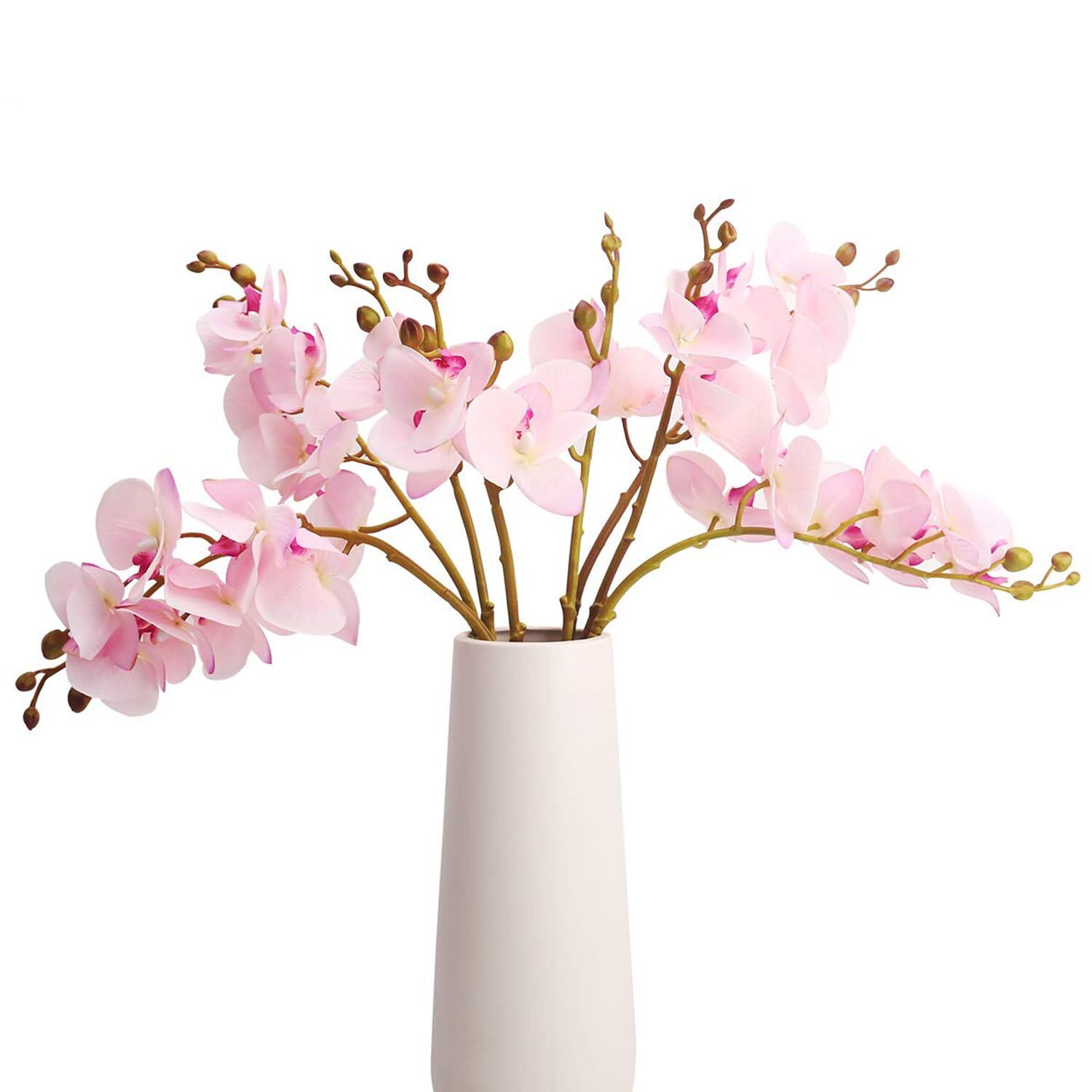 Artificial Orchid Faux Flowers Butterfly Orchid 4 Pcs Real Touch Double Branc…